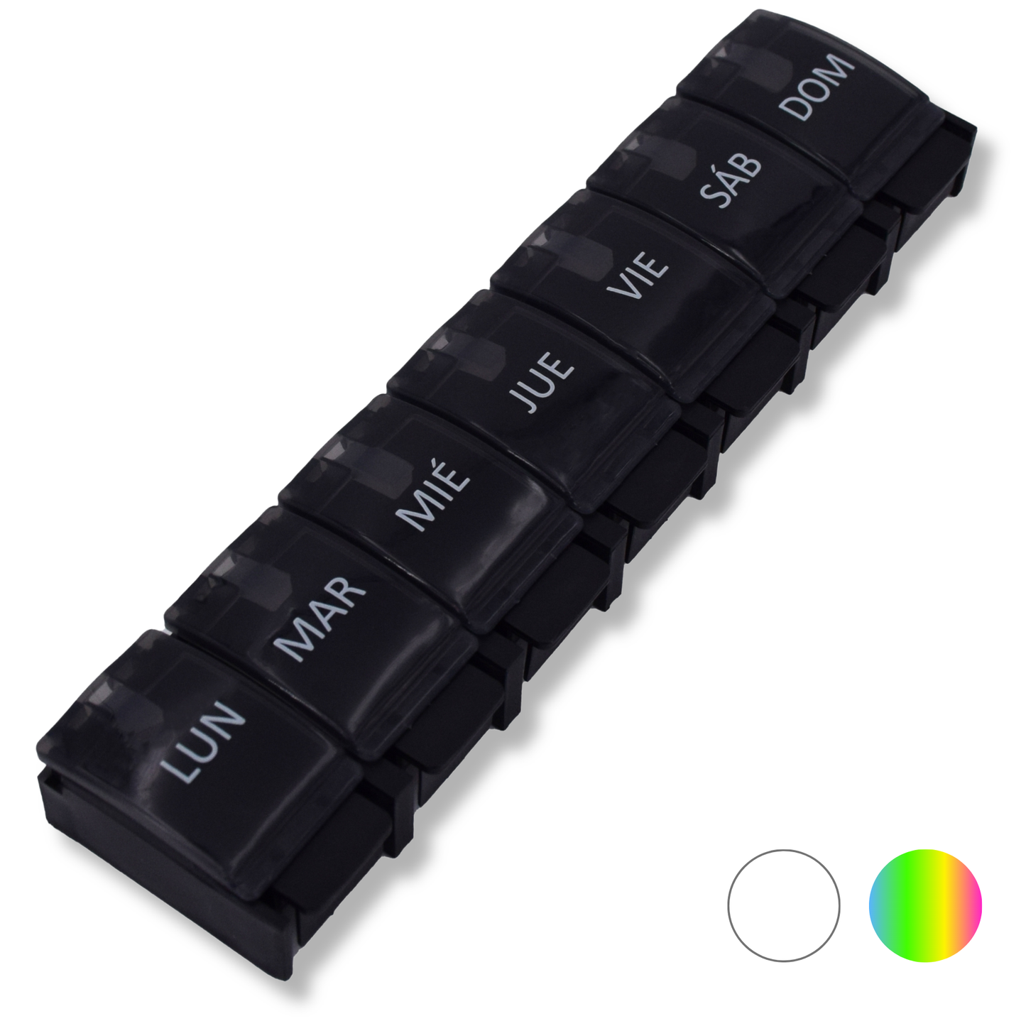 PILULIER SEMAINIER 1 PRISE (Barrette Ă  boutons) Espagnol