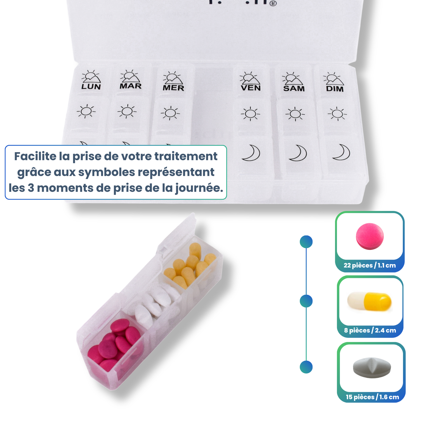 PILULIER SEMAINIER 3 PRISES (Box 21)