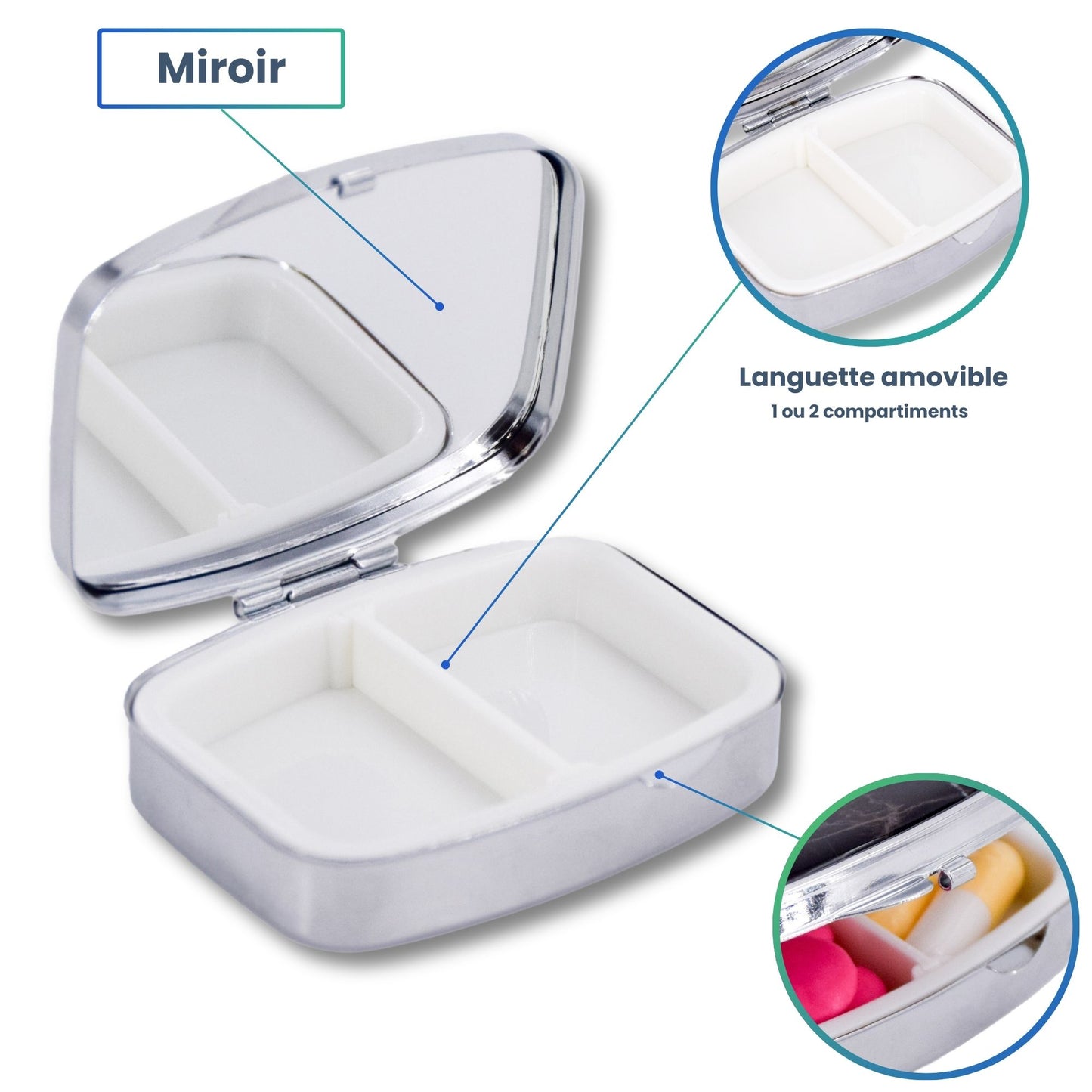 PILULIER JOURNALIER CARRE 2 PRISES