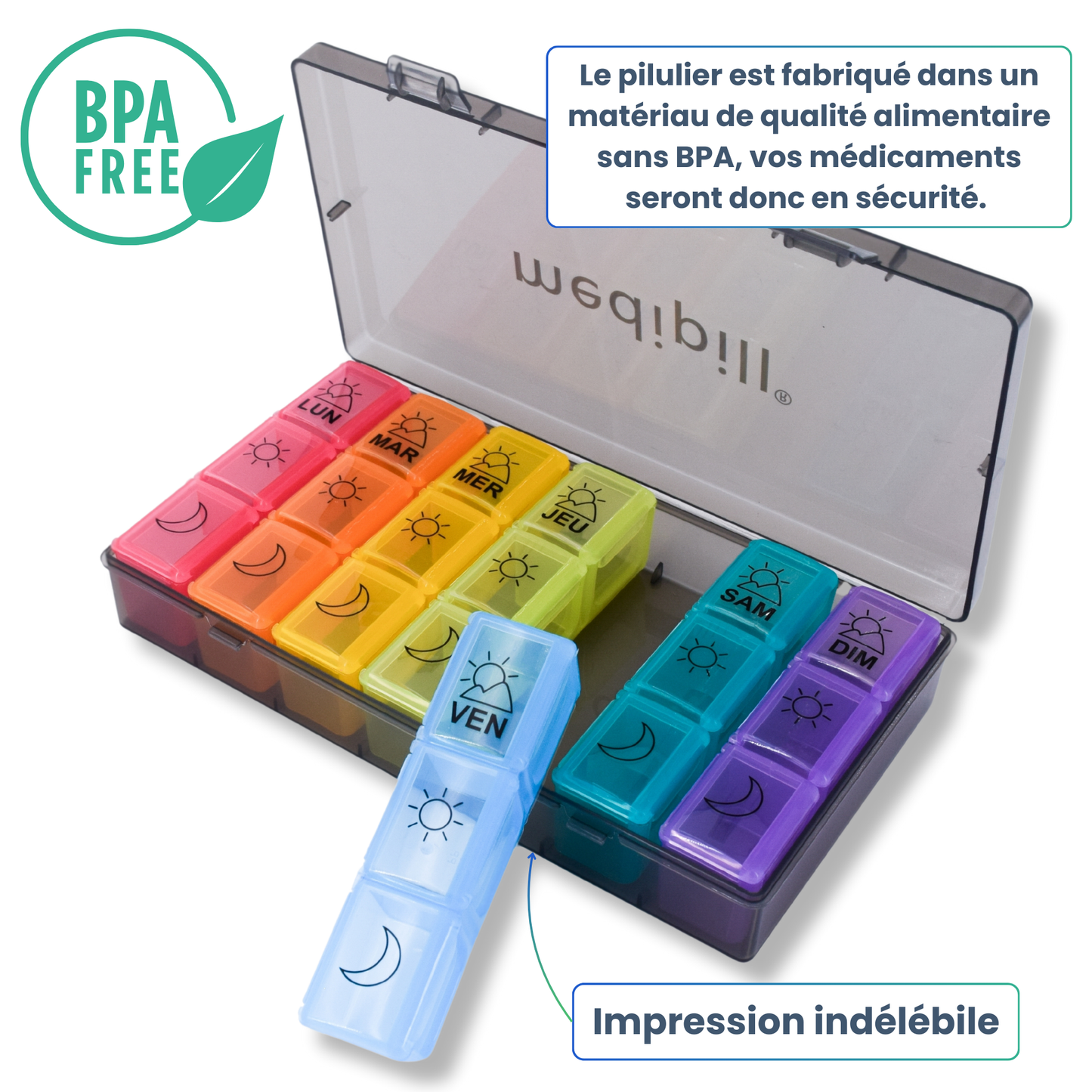 PILULIER SEMAINIER 3 PRISES (Box 21)