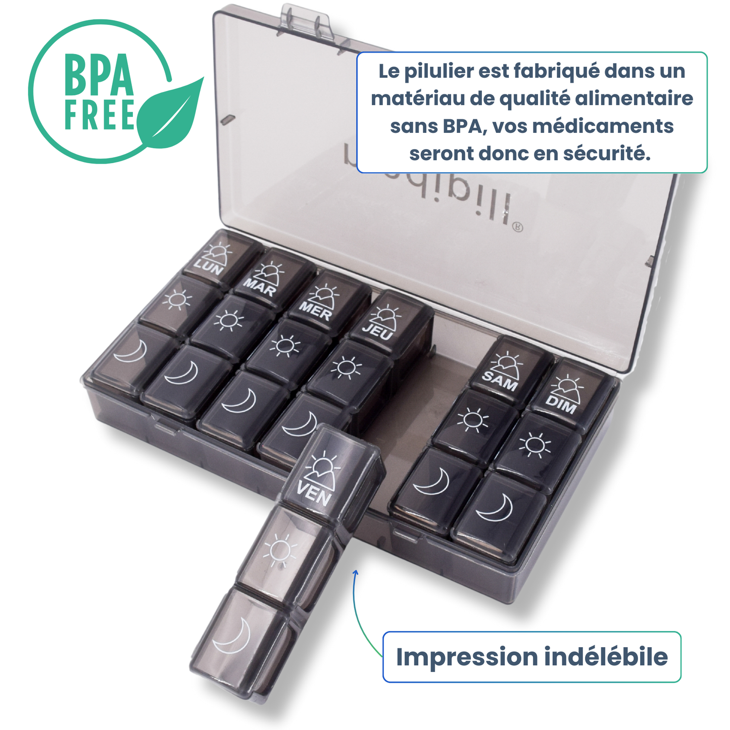 PILULIER SEMAINIER 3 PRISES (Box 21)