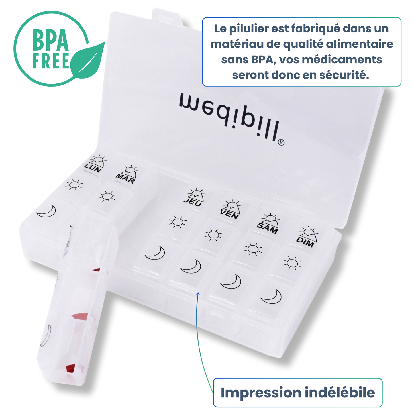 PILULIER SEMAINIER 3 PRISES (Box 21)