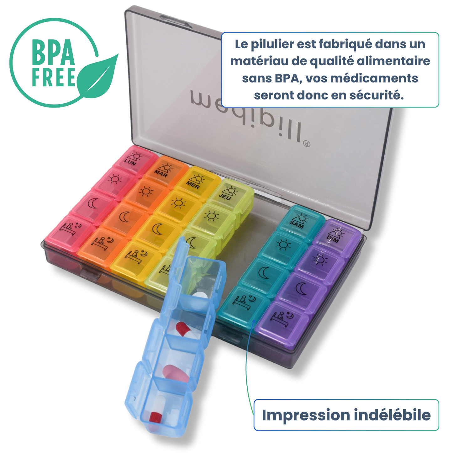 PILULIER SEMAINIER 4 PRISES (Box 28)