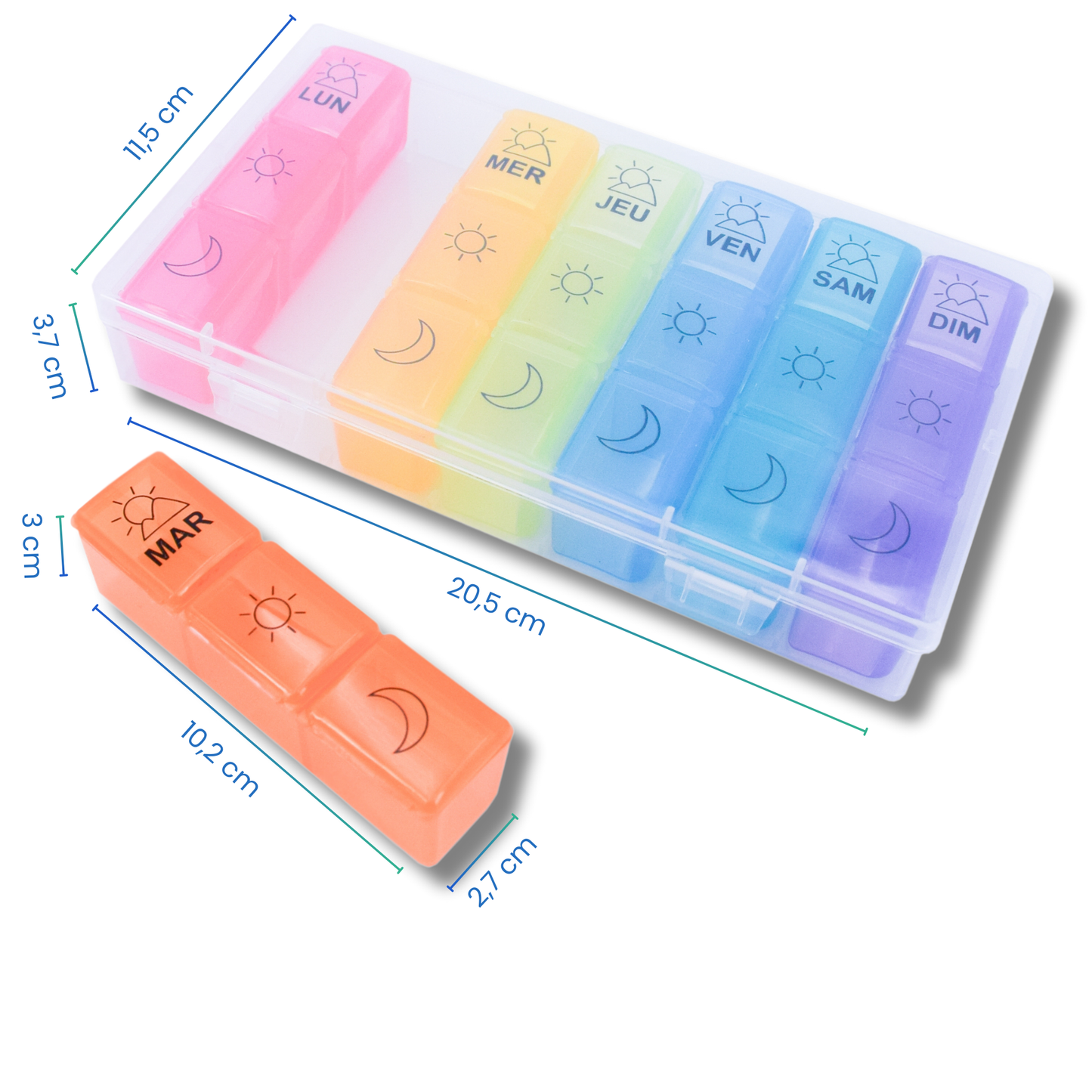 PILULIER SEMAINIER 3 PRISES (Box 21)