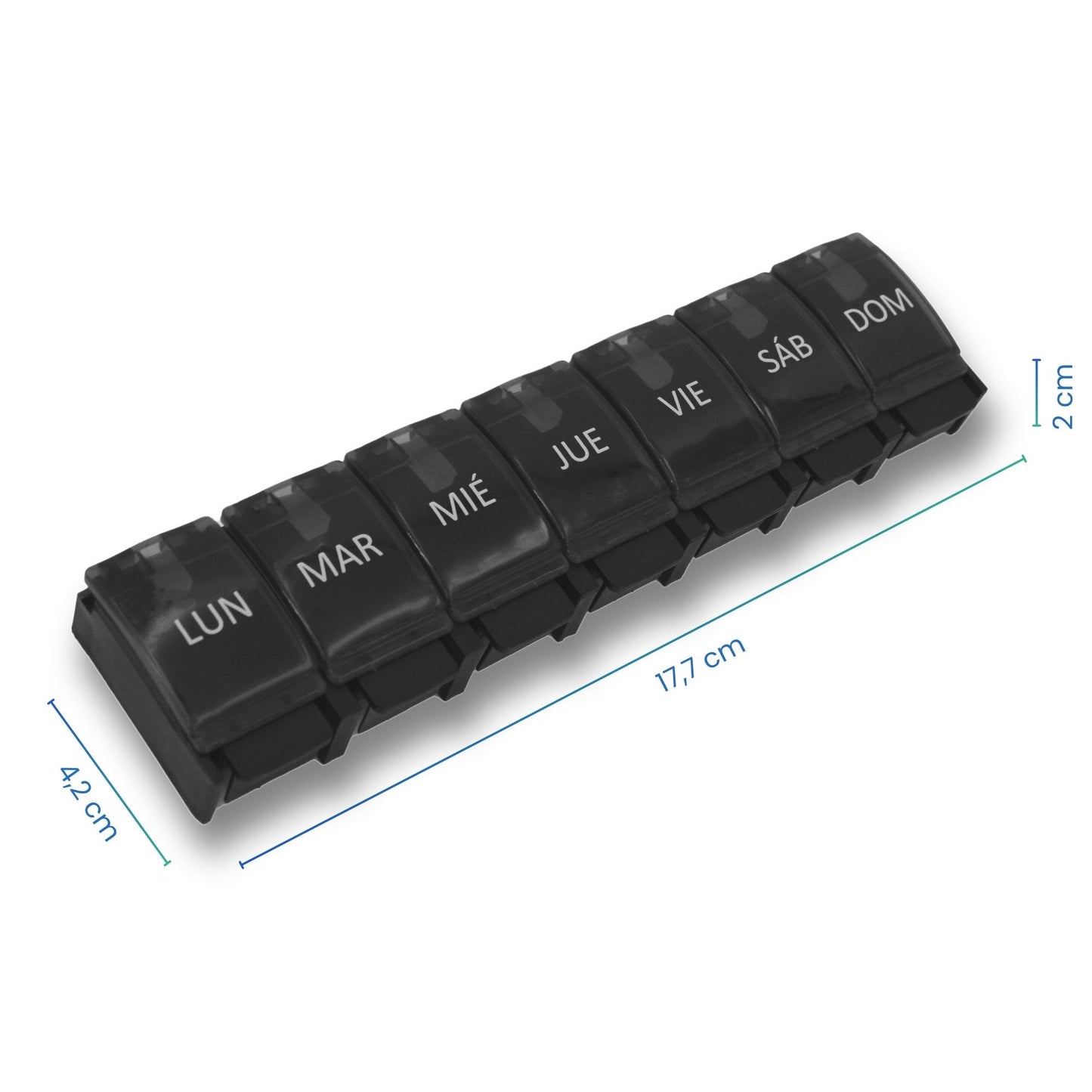 PILULIER SEMAINIER 1 PRISE (Barrette Ă  boutons) Espagnol