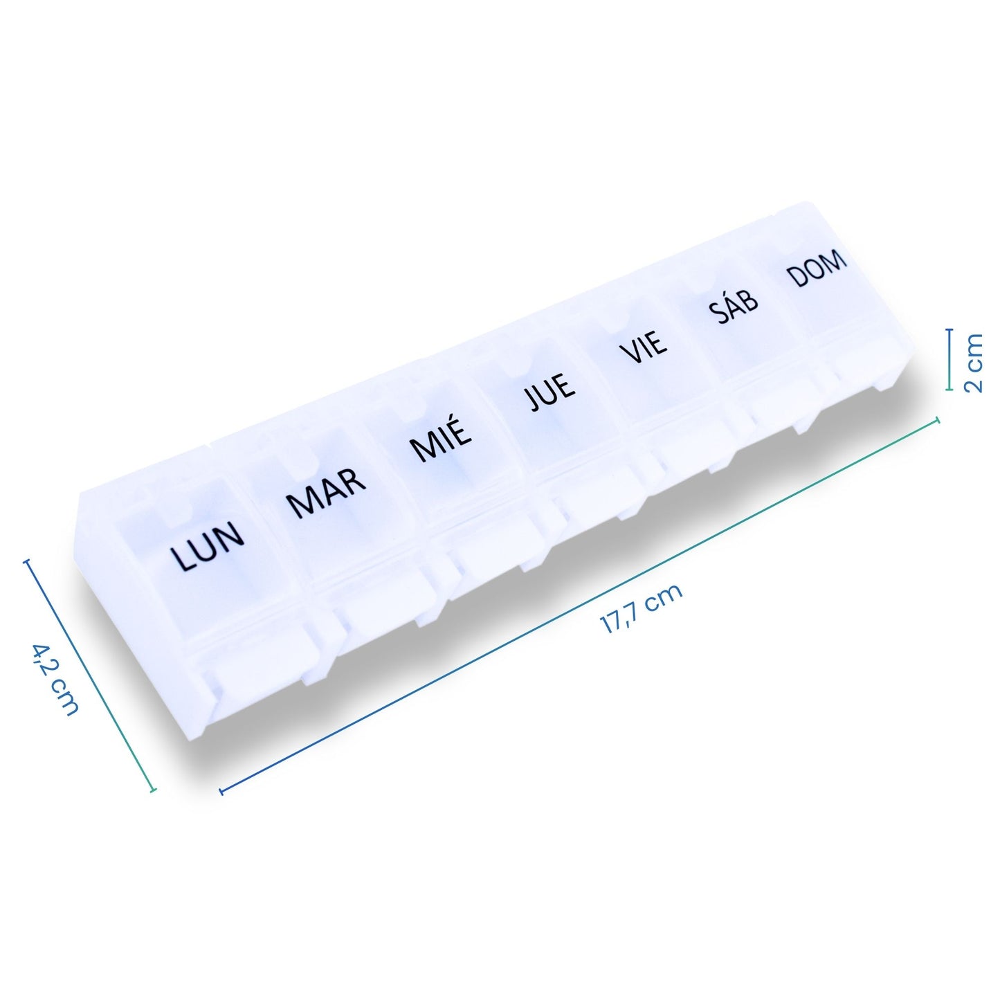 PILULIER SEMAINIER 1 PRISE (Barrette Ă  boutons) Espagnol