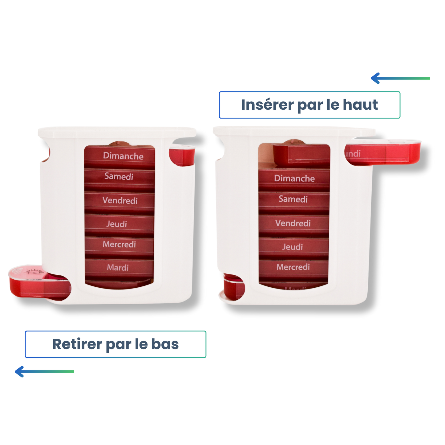 PILULIER SEMAINIER 4 PRISES (TOWER) Français & Néerlandais