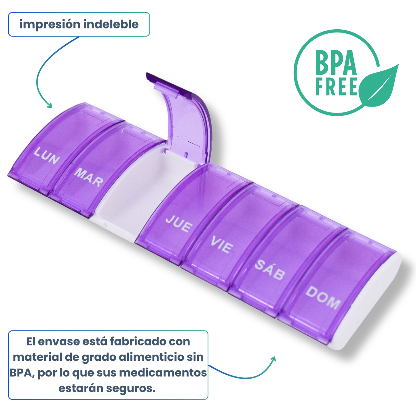 PILULIER SEMAINIER 1 PRISE (BARRETTE SMALL) ESPAGNOL