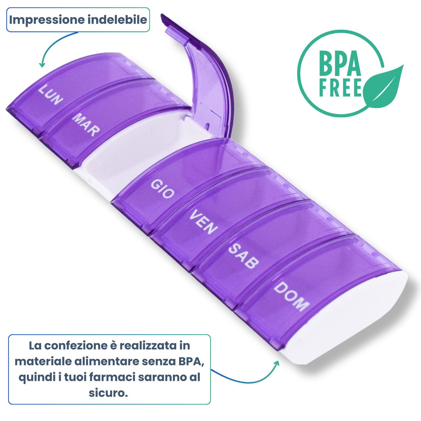 PILULIER SEMAINIER 1 PRISE (BARRETTE SMALL) ITALIEN