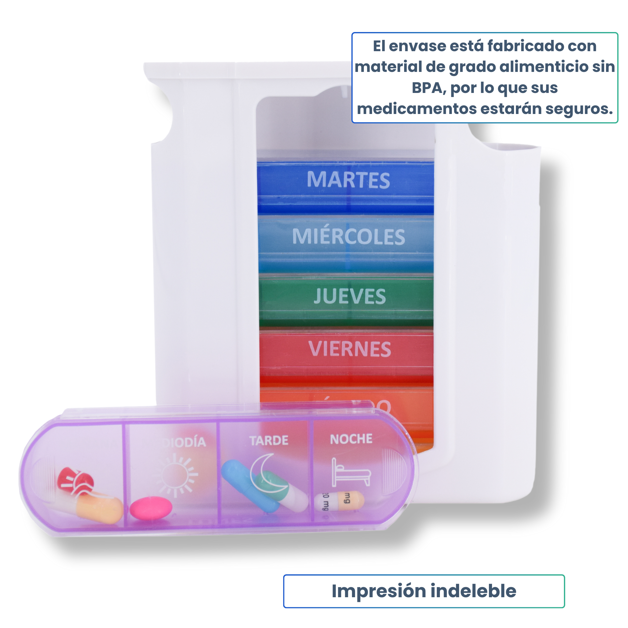 PILULIER SEMAINIER 4 PRISES (Tower) Espagnol