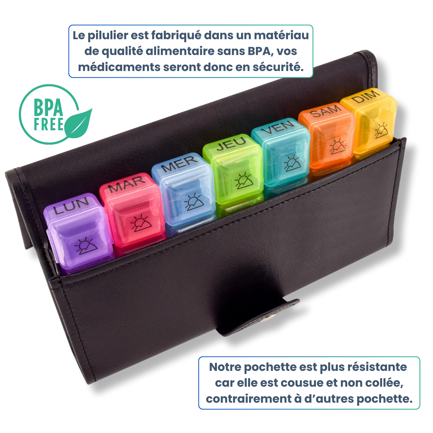 PILULIER SEMAINIER 4 PRISES (GRANDE POCHETTE)