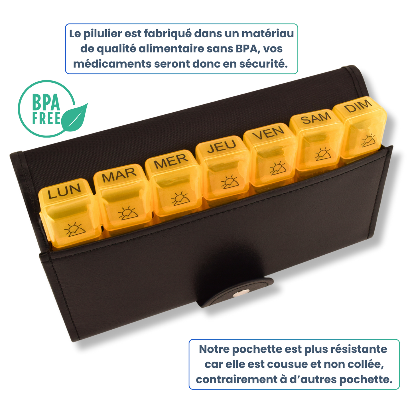 PILULIER SEMAINIER 4 PRISES (GRANDE POCHETTE)