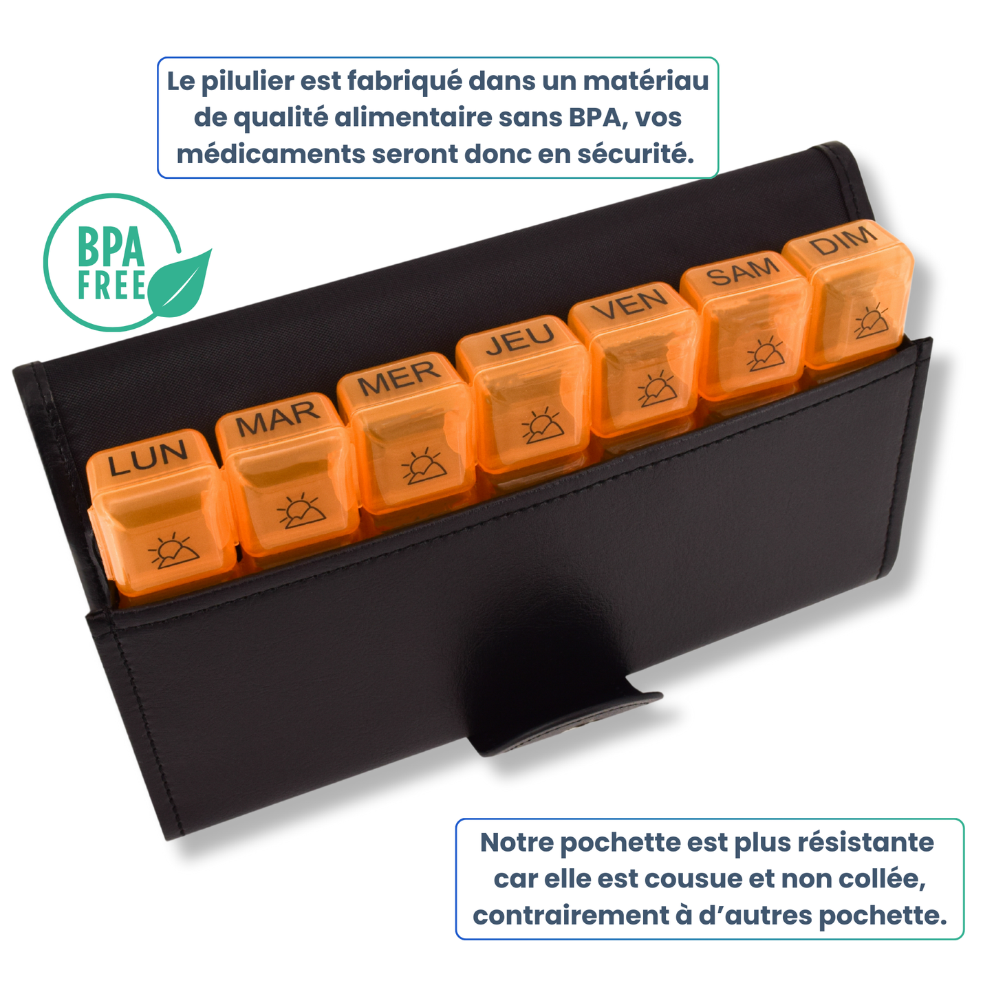 PILULIER SEMAINIER 4 PRISES (GRANDE POCHETTE)