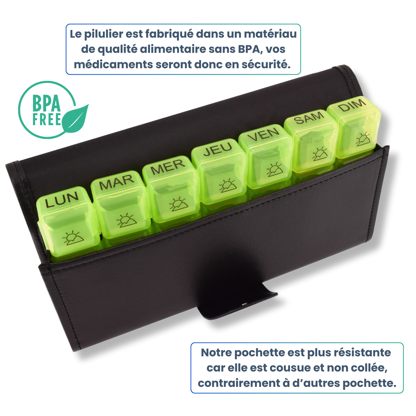 PILULIER SEMAINIER 4 PRISES (GRANDE POCHETTE)