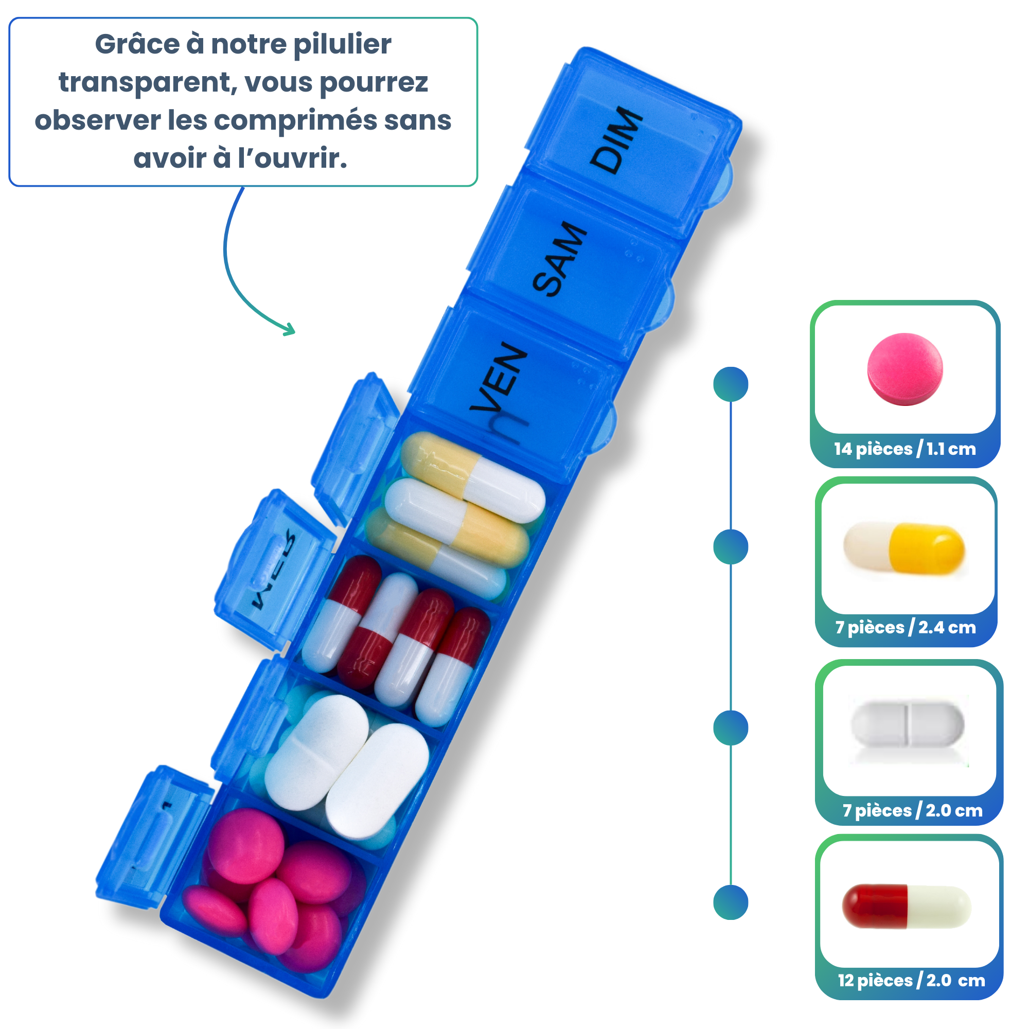 PILULIER SEMAINIER 1 PRISE (BARRETTE)