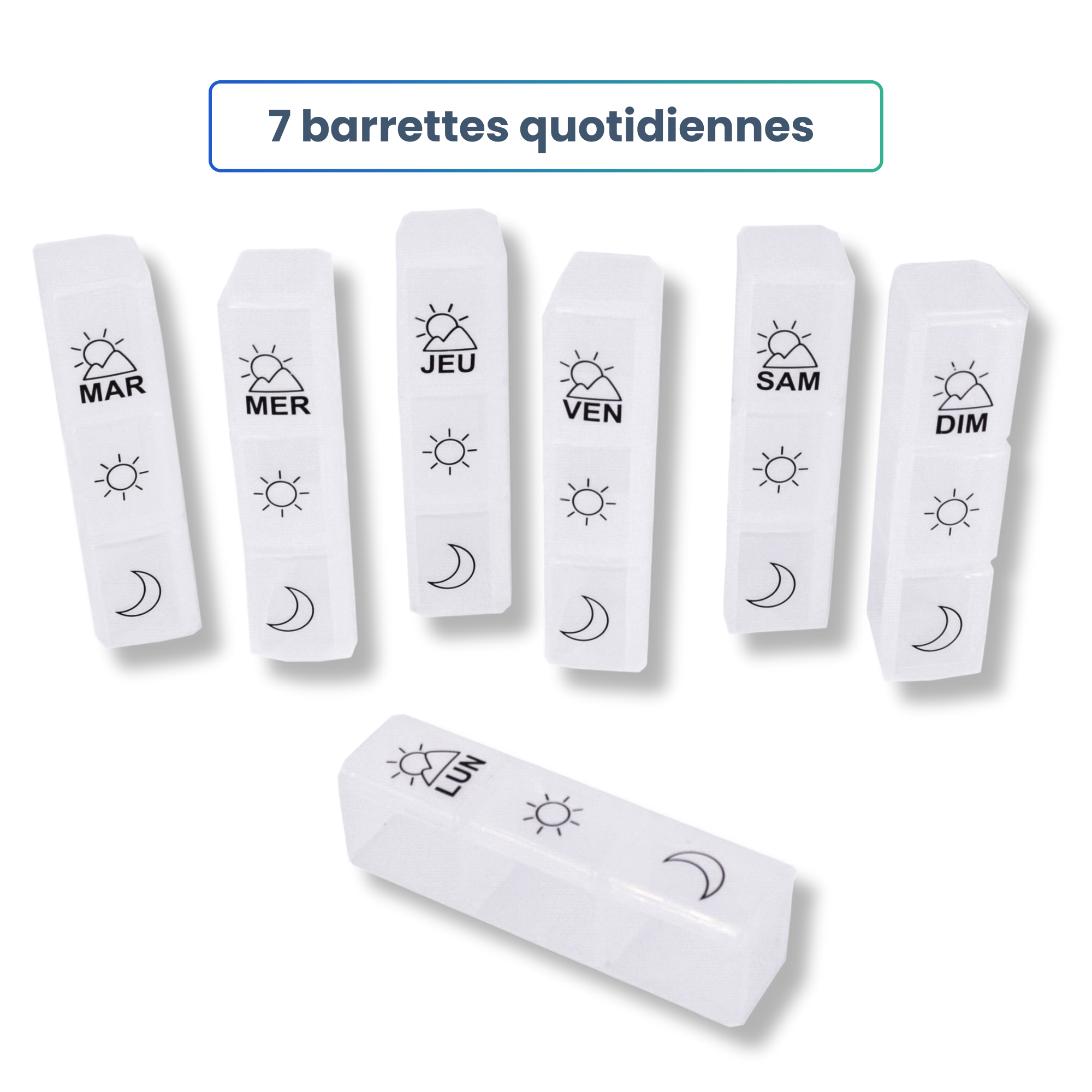 WEEKLY PILL BOX 3 SOCKETS (6 PIECES)