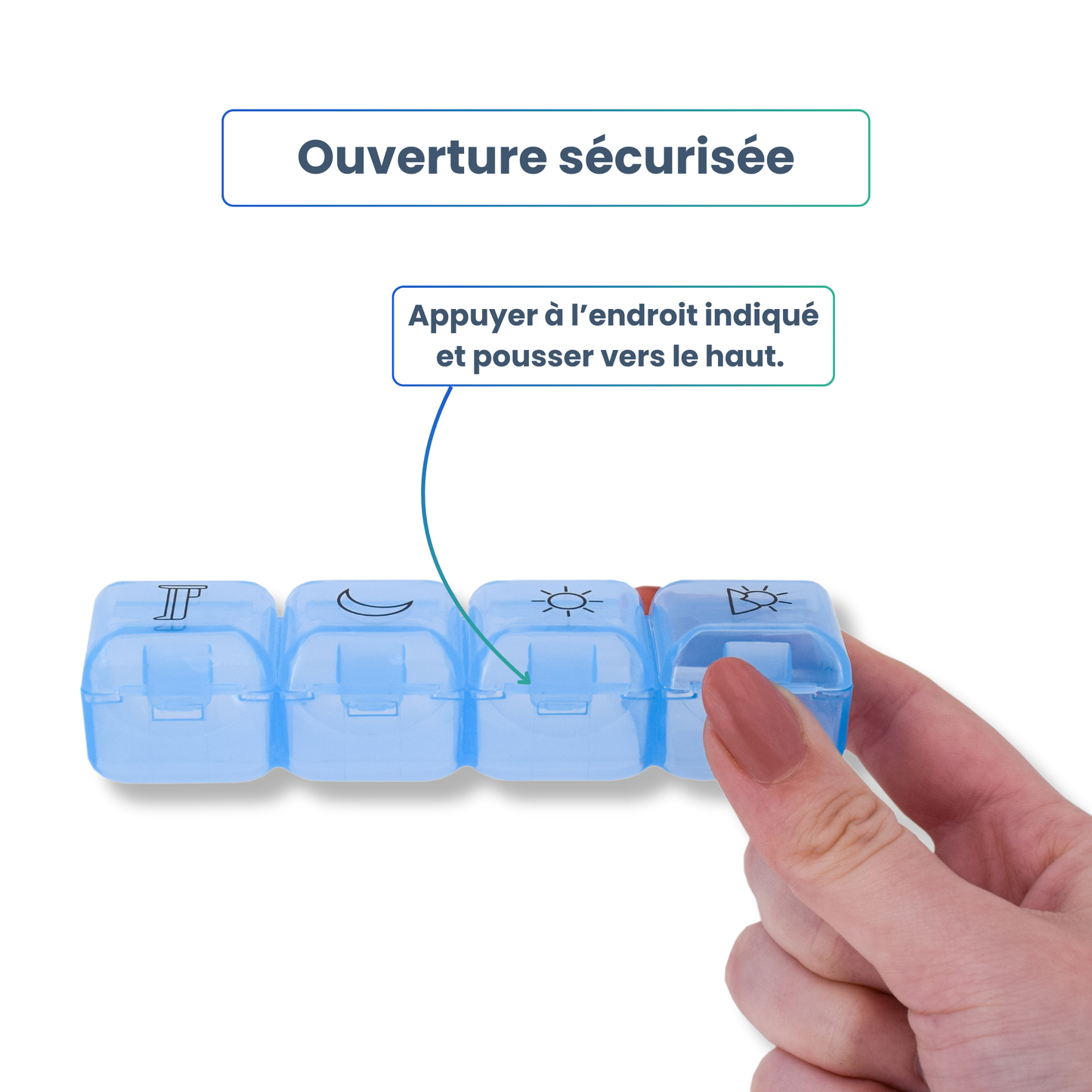 PILULIER SEMAINIER 4 PRISES (GRANDE POCHETTE)