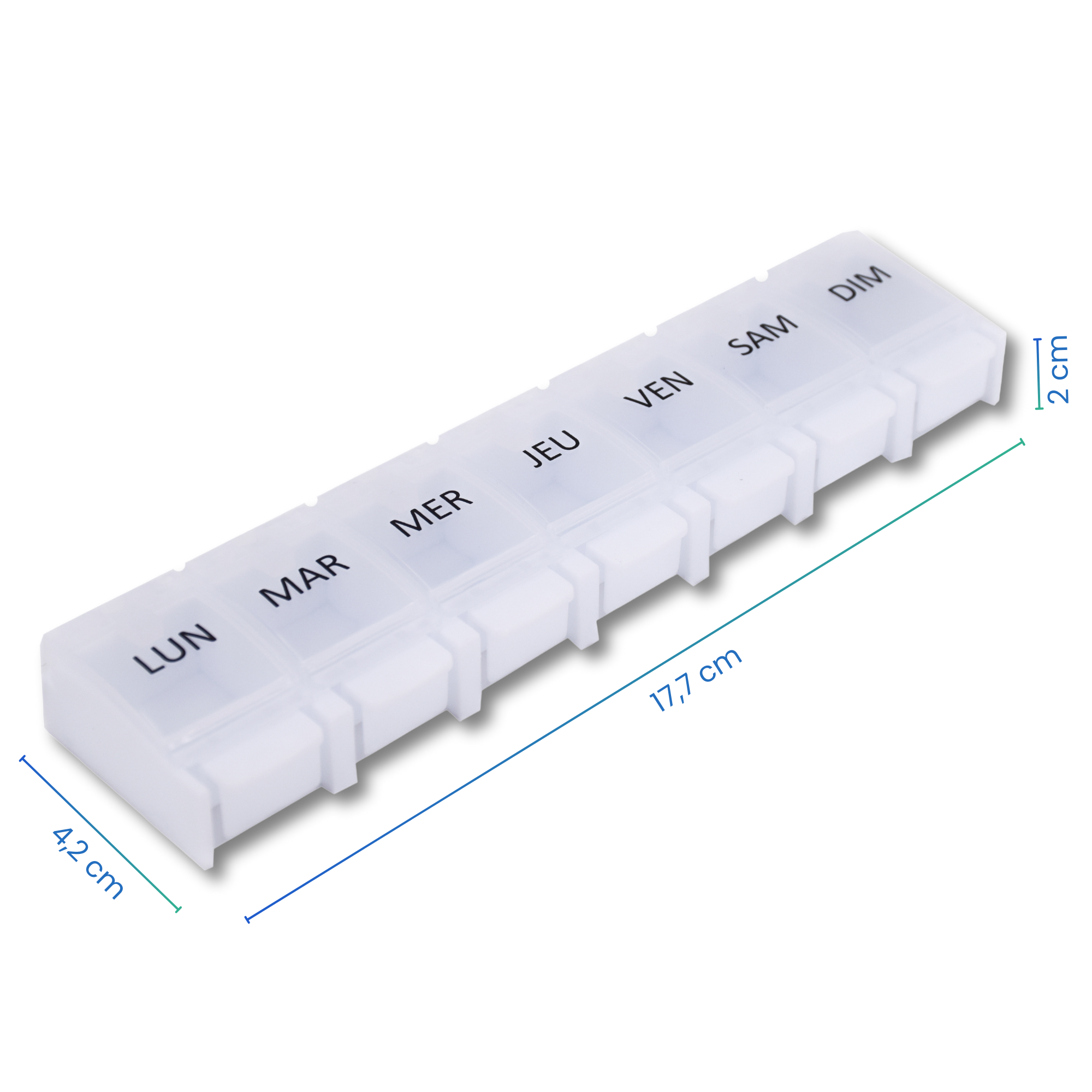 PILULIER SEMAINIER 1 PRISE (BARRETTE A BOUTON)