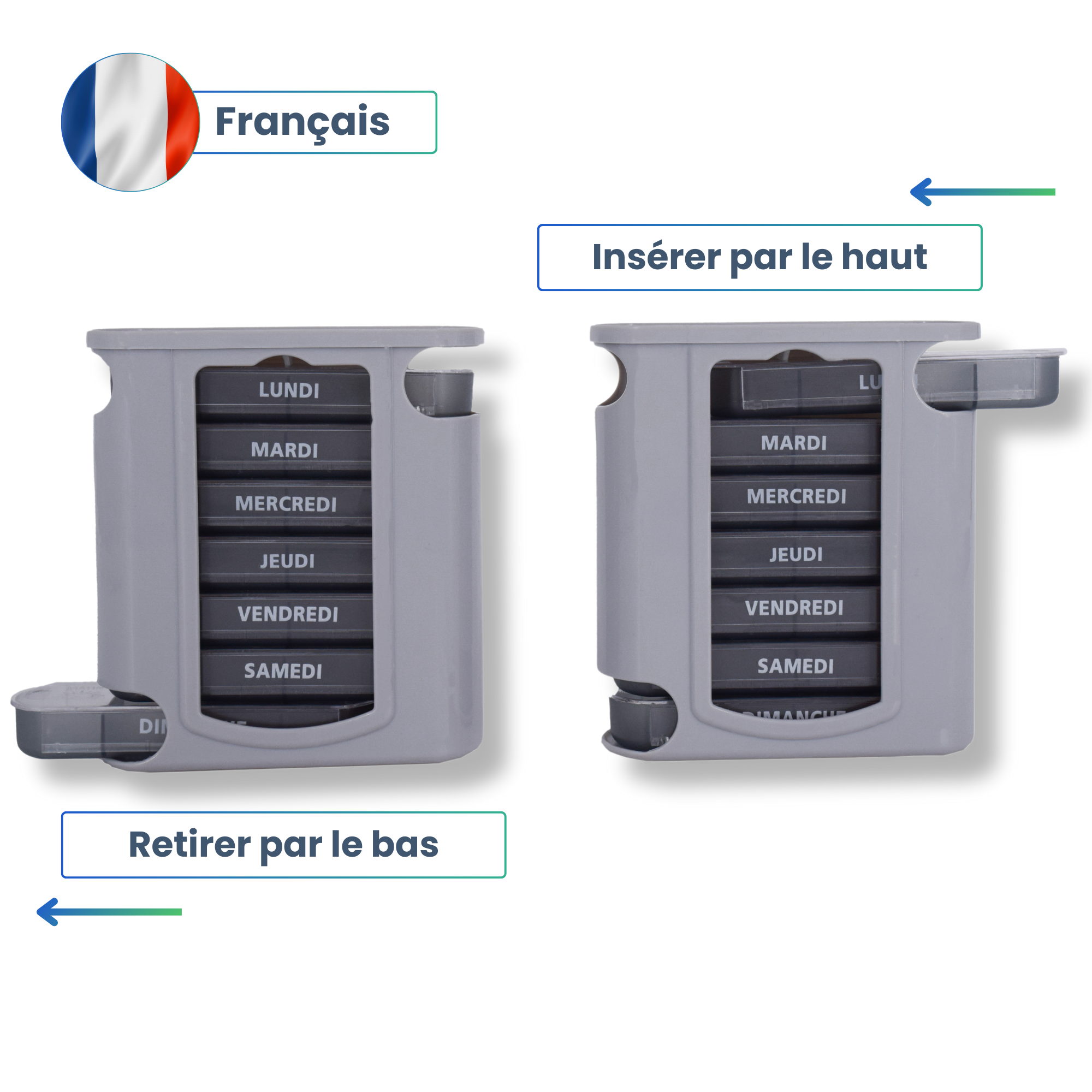 PILULIER SEMAINIER 4 PRISES (TOWER) Français