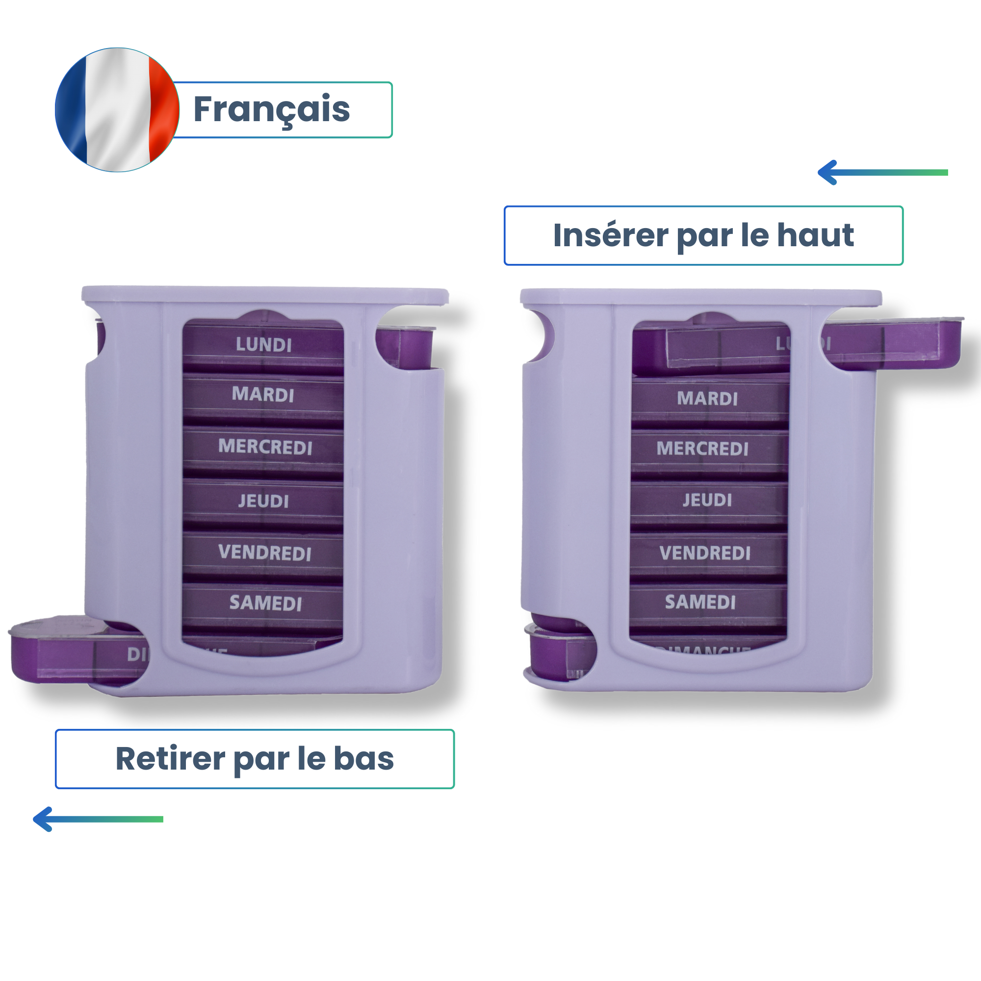 PILULIER SEMAINIER 4 PRISES (TOWER) Français