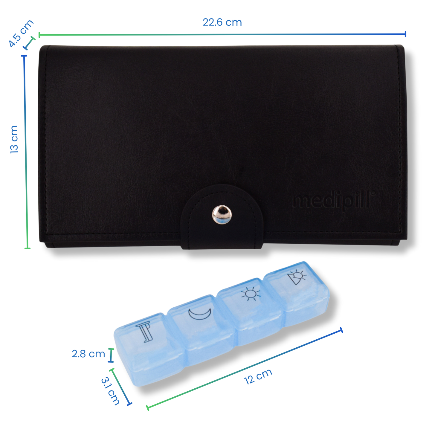 PILULIER SEMAINIER 4 PRISES (GRANDE POCHETTE)