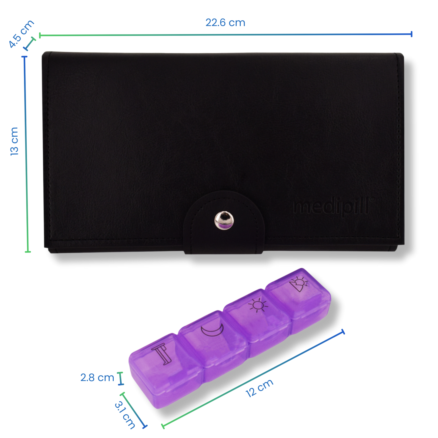 PILULIER SEMAINIER 4 PRISES (GRANDE POCHETTE)