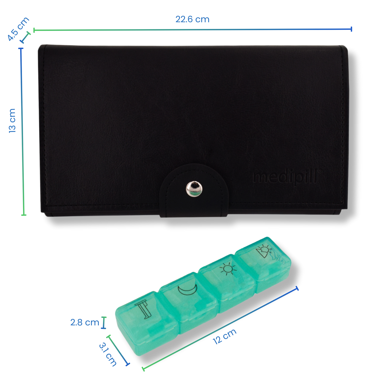 PILULIER SEMAINIER 4 PRISES (GRANDE POCHETTE)