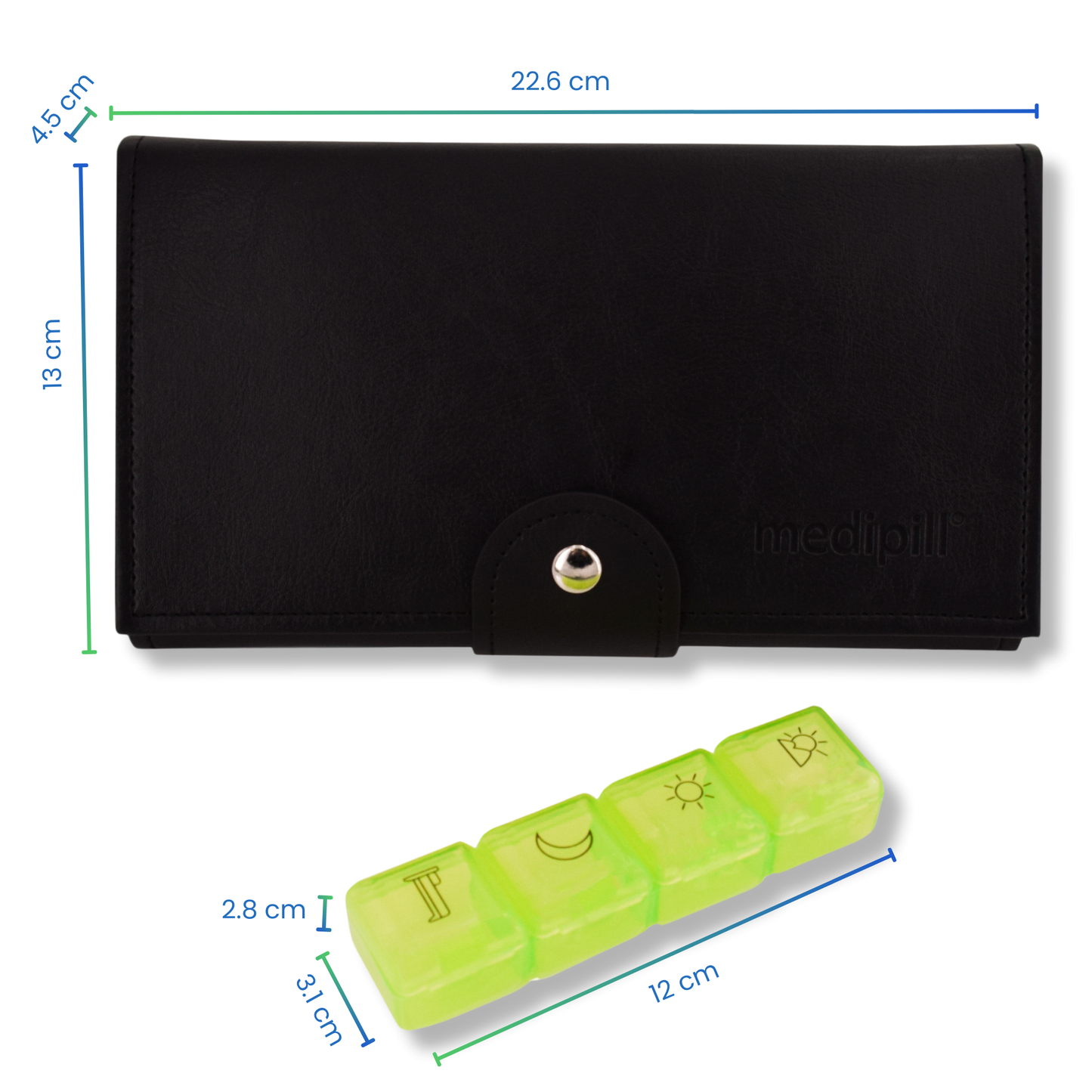 PILULIER SEMAINIER 4 PRISES (GRANDE POCHETTE)