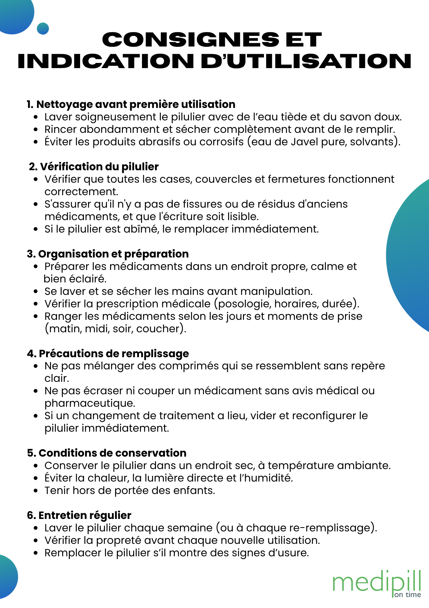 PILULIER SEMAINIER 4 PRISES (TOWER) Français