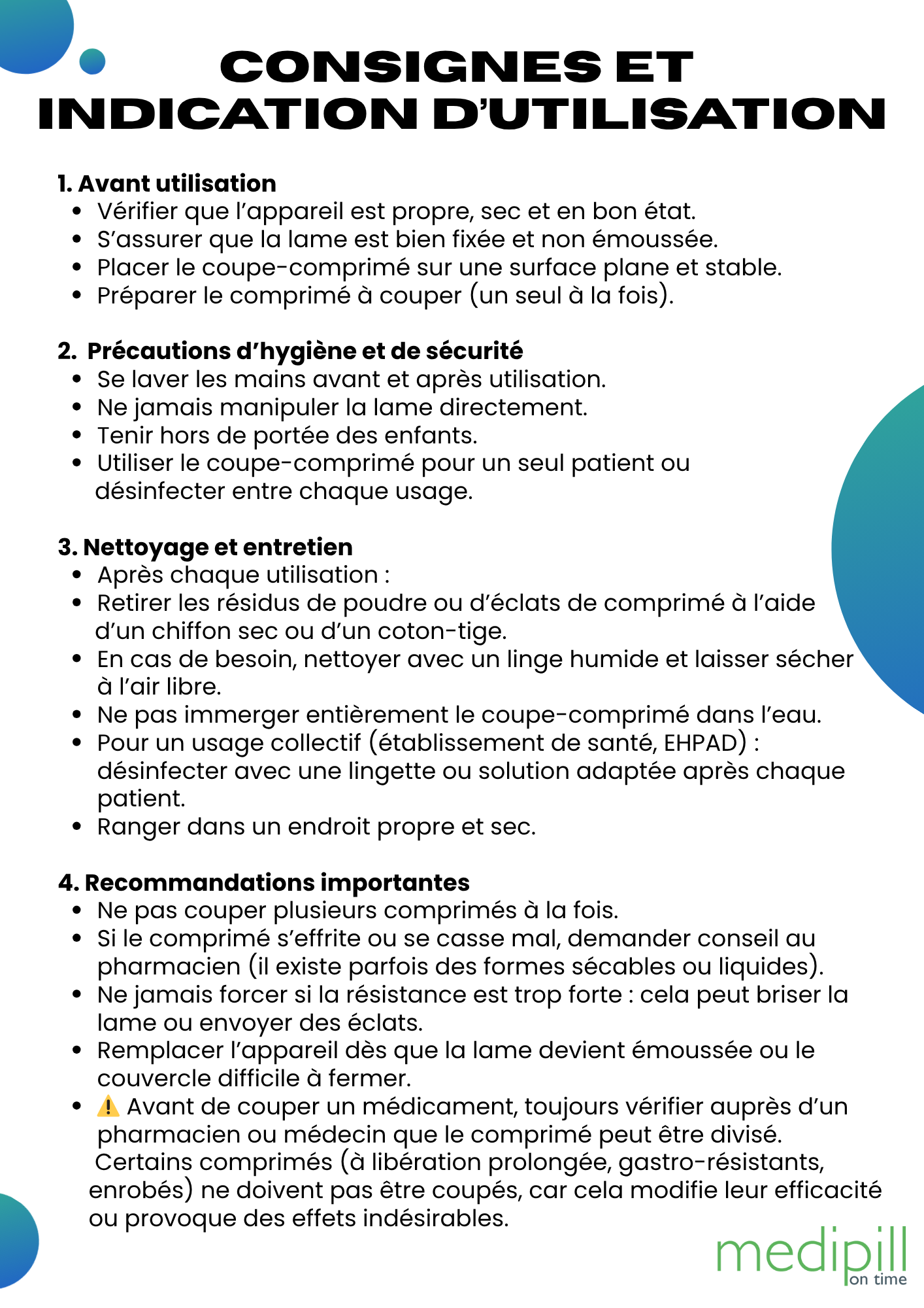 COUPE-COMPRIMÉ (LARGE)