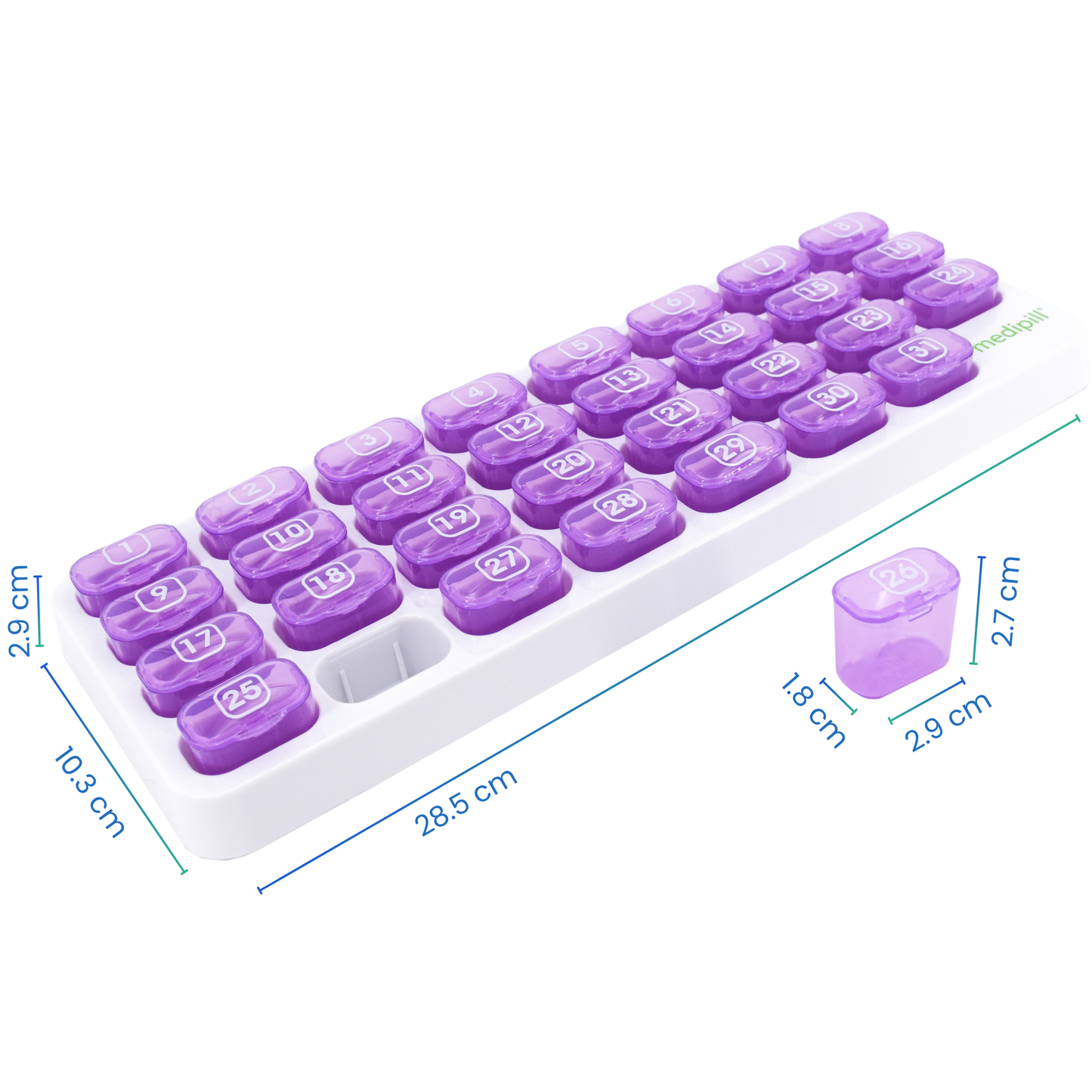 MONATLICHE PILLENPACKUNG 1 DOSIS (RECHTECKIG) 
