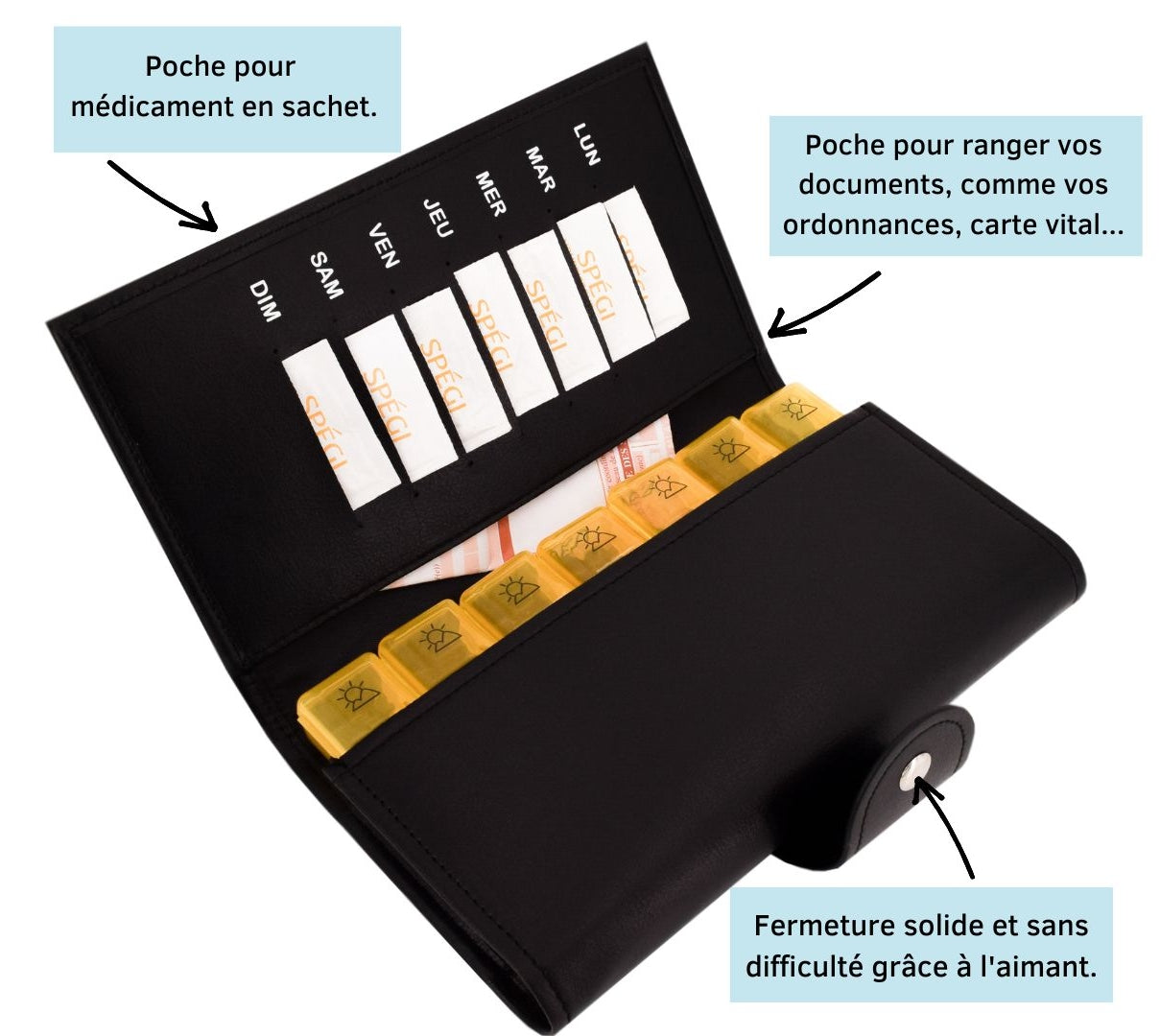 WEEKLY PILL BOX 4 SOCKETS (POUCH)