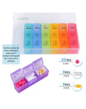 WEEKLY PILL BOX 3 SOCKETS (6 PIECES)