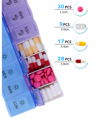 WEEKLY PILL BOX 2 SOCKETS (9 PIECES)