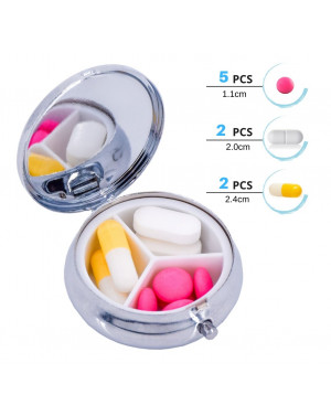 ROUND DAILY PILL BOX 3 SOCKETS (18 PIECES)