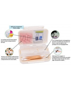 DAILY PILL BOX 6 COMPARTMENTS (RECTANGLE)