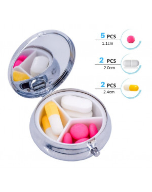 ROUND DAILY PILL BOX 3 SOCKETS